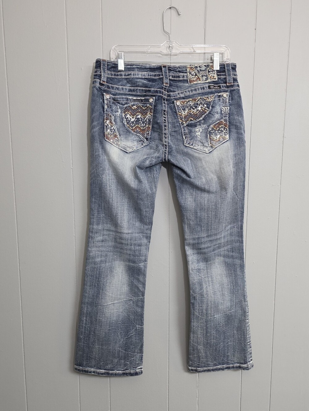 Miss Me Signature Boot Embellished Pocket Jeans Size 32